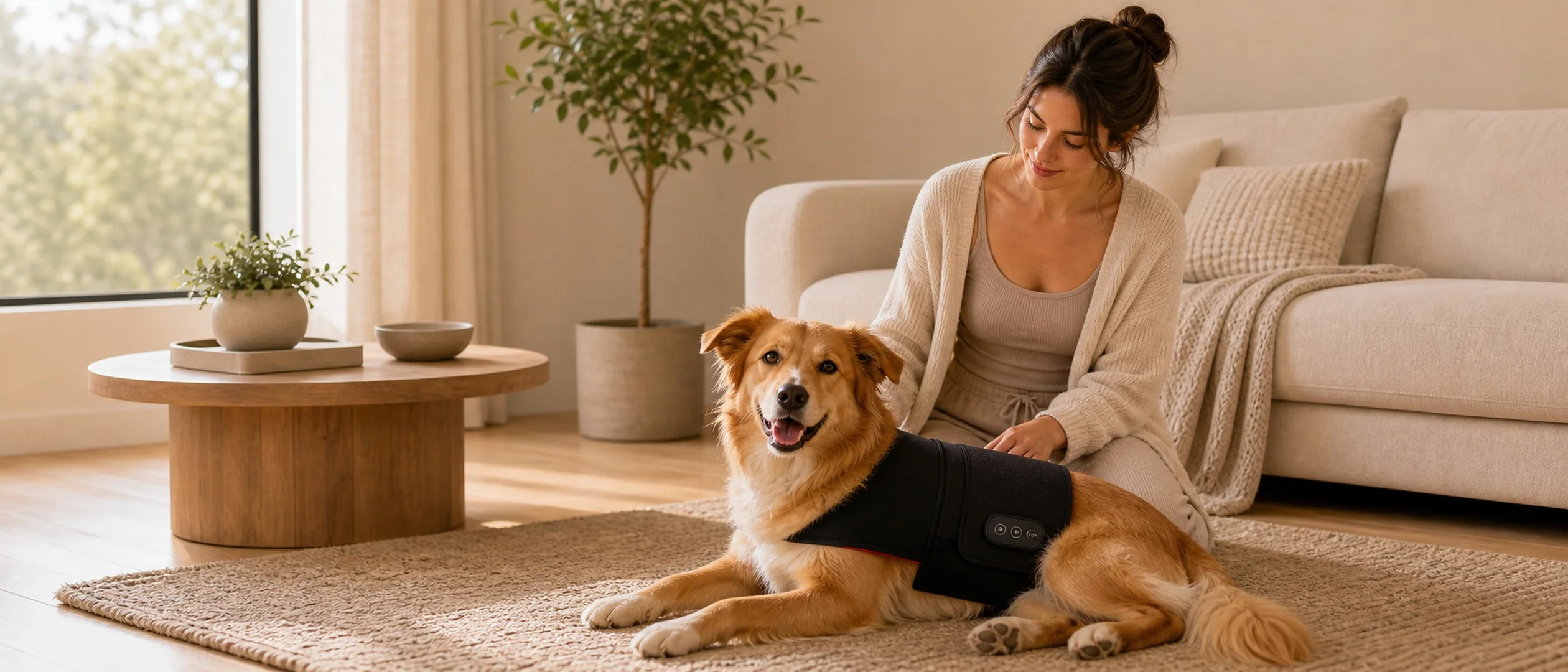 Supervised pet red light therapy routine